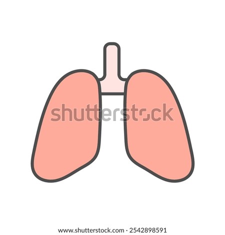 Simple and cute lung illustration