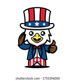 Simple and Cute mascot of fourth of July design illustration