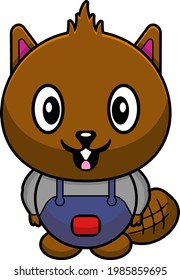simple cute mascot otter character cartoon illustration