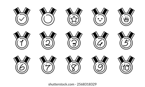 Simple and Cute Medal Ranking Icons Web graphics