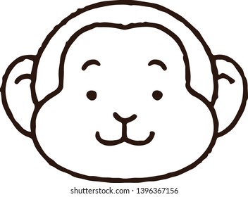 Simple and cute monkey line art