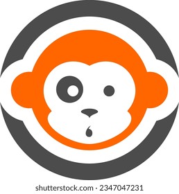 Simple Cute Monkey Primate logo design