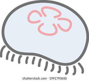 Simple and cute moon jellyfish illustration