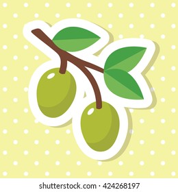 Simple cute olives fruit icon collection