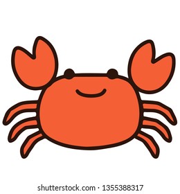 Simple Cute Orange Crab Outlines Stock Vector (Royalty Free) 1355388317 ...