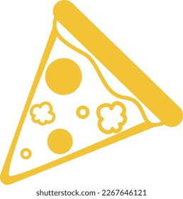 Ilustración naranja simple y linda de la pizza