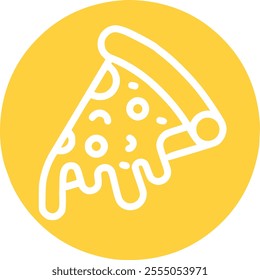 Simple and cute orange illustration of pizza

