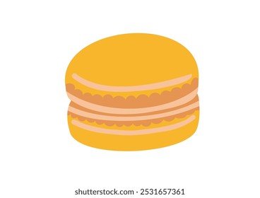 Ilustración de macaron naranja simple y lindo