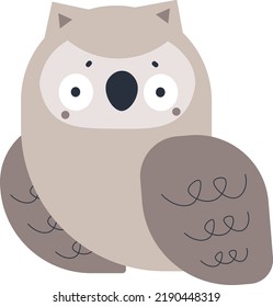 simple and cute owl gaze illustration