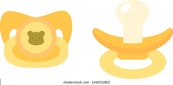A simple and cute pacifier with a bear illustration