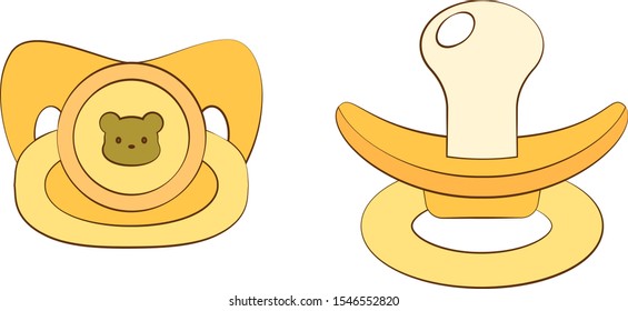 A simple and cute pacifier with a bear illustration