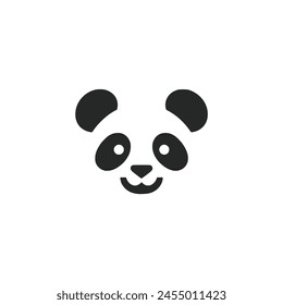 simple cute panda head animal logo vector illustration template design