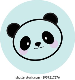 simple cute panda icon design