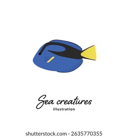 Simple and cute Paracanthurus hepatus illustrations