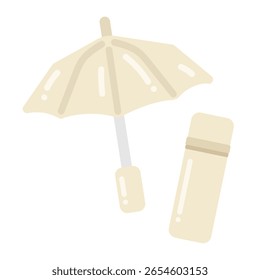 Simple cute parasol illustration material