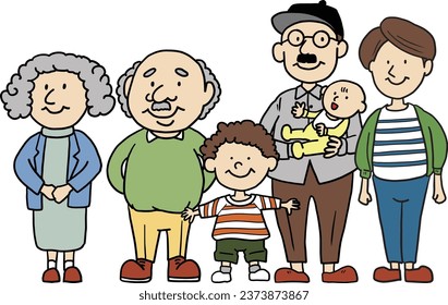 Einfache und süße Dreifach-Familiengrafik
