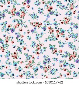 Sencillo patrón lindo en flor pequeña. Millefleurs al estilo de la libertad. Fondo floral sin fisuras para cubiertas textiles o de libros, fabricación, papel pintado, papel, envoltura de regalo y chatarra.