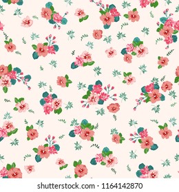 Simple cute pattern in small flower. Liberty style. Floral seamless background for textile or book covers, manufacturing, wallpapers, print, gift wrap and scrapbooking.