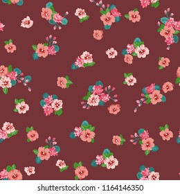Simple cute pattern in small flower. Liberty style. Floral seamless background for textile or book covers, manufacturing, wallpapers, print, gift wrap and scrapbooking.