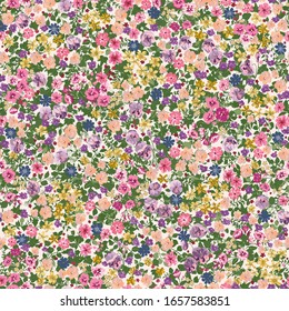 Simple cute pattern in small flower. Liberty style. Floral seamless background for textile or book covers, manufacturing, wallpapers, print, gift wrap and scrapbooking. - Shutterstock ID 1657583851
