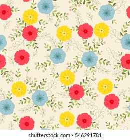 Simple cute pattern in small flower. Liberty style. Floral seamless background for textile or book covers, manufacturing, wallpapers, print, gift wrap and scrapbooking. Trendy colors.