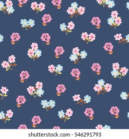 Simple cute pattern in small flower. Liberty style. Floral seamless background for textile or book covers, manufacturing, wallpapers, print, gift wrap and scrapbooking. Trendy colors.