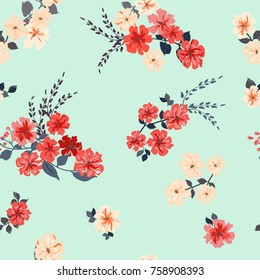 Simple cute pattern in small flower. Liberty style. Floral seamless background for textile or book covers, manufacturing, wallpapers, print, gift wrap and scrapbooking.