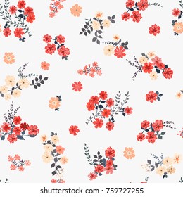 Simple cute pattern in small flower. Liberty style. Floral seamless background for textile or book covers, manufacturing, wallpapers, print, gift wrap and scrapbooking.