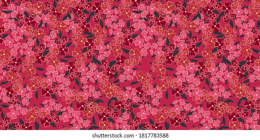 Simple cute pattern with small flowers. Liberty style. Floral seamless background for textile And print fashion. Pressed flowers.