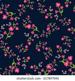 Simple cute pattern in small flowers. Shabby chic millefleurs. Floral seamless background for dress, manufacturing, wallpapers, print, gift wrap and scrapbooking.