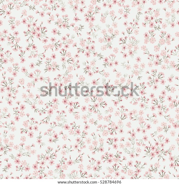 未婚ピンクの小さな花にシンプルなかわいい柄 シャビーのシック ミルフルール 自由のスタイル ドレス 製造 壁紙 印刷 ギフトラップ スクラップブック用の 花柄のシームレスな背景 のベクター画像素材 ロイヤリティフリー