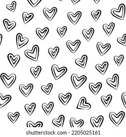 Simple cute pattern of small yellow hearts on blue background. Vector texture. Fashionable print for textiles and wallpaper.