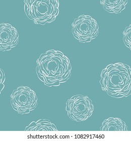 Simple cute pattern in small-scale contour flowers. High-coverage millefleurs. Floral seamless background for textile or book covers, manufacturing, wallpapers, print, gift wrap and scrapbooking.