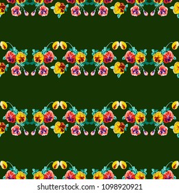 Simple cute pattern in small-scale flowers. Striped millefleurs. Floral seamless background for textile or book covers, manufacturing, wallpapers, print, gift wrap and scrapbooking.