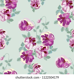 Simple cute pattern in small-scale flowers. Shabby chic millefleurs. Floral seamless background for textile or book covers, manufacturing, wallpapers, print, gift wrap and scrapbooking.