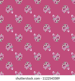 Simple cute pattern in small-scale flowers. Shabby chic millefleurs. Floral seamless background for textile or book covers, manufacturing, wallpapers, print, gift wrap and scrapbooking.