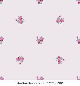 Simple cute pattern in small-scale flowers. Shabby chic millefleurs. Floral seamless background for textile or book covers, manufacturing, wallpapers, print, gift wrap and scrapbooking.