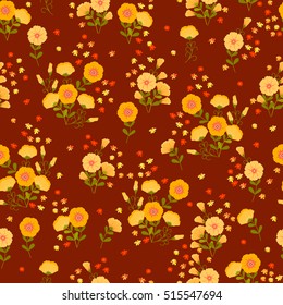 Simple cute pattern in small-scale flowers. Millefleurs. Liberty style. Floral seamless background for textile or book covers, manufacturing, wallpapers, print, gift wrap and scrapbooking.