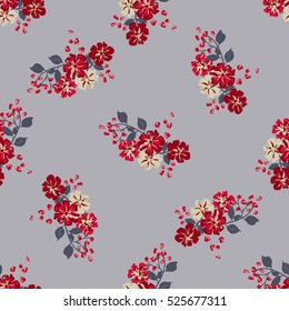 Simple cute pattern in small-scale flowers. Millefleurs. Floral seamless background for textile or book covers, manufacturing, wallpapers, print, gift wrap and scrapbooking.