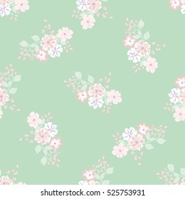 Simple cute pattern in small-scale flowers. Millefleurs. Floral seamless background for textile or book covers, manufacturing, wallpapers, print, gift wrap and scrapbooking.