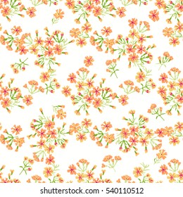 Simple cute pattern in small-scale flowers of maiden pink. Pretty Dianthus millefleurs. Liberty style. Floral seamless background for dress, manufacturing, wallpapers, print and scrapbooking. 