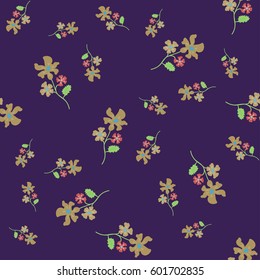 Simple cute pattern in small-scale flowers. Shabby chic millefleurs. Floral seamless background