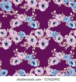 Simple cute pattern in small-scale flowers of poppies. Pretty modern fabric print. Liberty style. Floral seamless background for dress, manufacturing, wallpapers, print, gift wrap and scrapbooking.