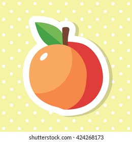 Simple cute peach fruit icon collection