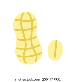 Simple and cute peanut shell illustration