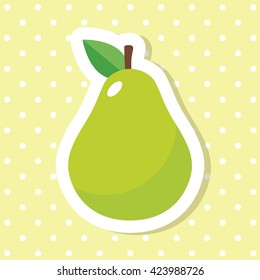 Simple cute pear fruit icon collection