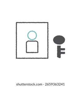 Simples e bonito informações pessoais e chave vetor ícone [Segurança]