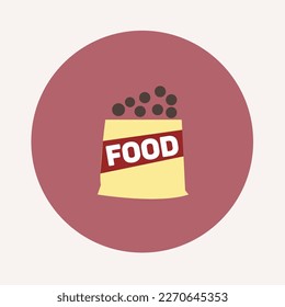 Simple and Cute Pet Food Highlight Icon Vector