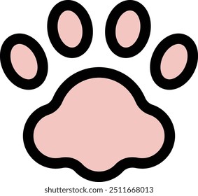 Iconos de línea de mascota simples y lindos de pata de gato