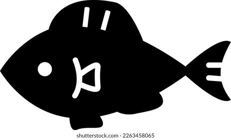 Simple and cute pictogram illustration of fish